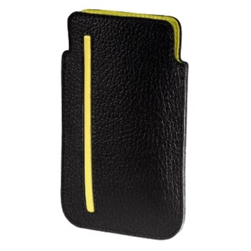 Чехол Hama Basic Black Yellow (для iPhone4/4S, кожа, H-115319)