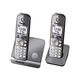 Panasonic KX-TG6712RUM Metallic Grey (голосовой АОН, Caller ID, спикерфон, радионяня, 2 трубки)