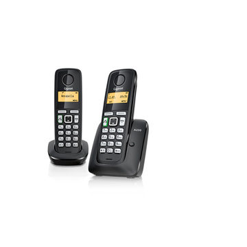 DECT-телефон Gigaset A220 Duo Black (2 трубки, беспроводной, определитель номера, тел. книга на 80 номеров)