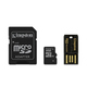  MicroSDHC 16Гб Kingston Multi-Kit Класс 10 (адаптеры miniSD, SD, USB)