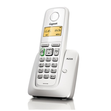 DECT-телефон Gigaset A220 White (1 трубка, беспроводной, определитель номера, тел. книга на 80 номеров, громкая связь)