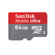  MicroSDXC 64Гб Sandisk (Mobile Ultra, 200x, адаптер)